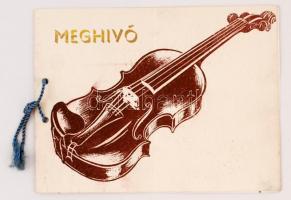 1947 Meghívó a Magyar Hivatásos Zenészek Szabad Szakszervezete állástalan tagjai javára rendezett cigánybálra