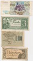 Vegyes: Szocialista Szövetségi Szovjet Köztársaság 1919. 500R + Szovjetunió 1938. 1R + 3R + Oroszország 1993. 10.000R T:II-,III Mixed: Russian Socialist Federated Soviet Republic 1919. 500 Rubles + Soviet Union 1938. 1 Ruble + 3 Rubles + Russia 1993. 10.000 Rubles C:VF,F
