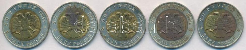 Oroszország 1994. 50R "Vadvilág" (5xklf) T:2,2- Russia 1994. 50 Rubles "Wildlife" (5xdiff) C:XF,VF