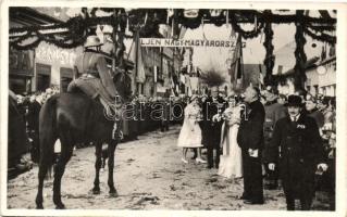 1938 Losonc, bevonulás / entry of the Hungarian troops 'vissza' So. Stpl