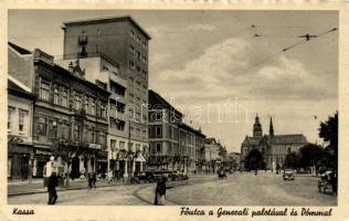 Kassa, Fő utca, Generali palota, Dóm, Krausz üzlete / main street, palace, dome, shop, automobile