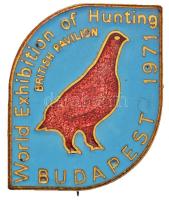 1971. Vadászati Világkiállítás Brit Pavilon zománcozott fém jelvény T:2 Hungary 1971. World Exhibition of Hunting British Pavilion enamelled metal badge C:XF