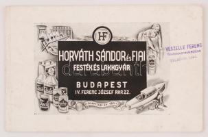 cca 1920-1940 Bp. IV., Horváth Sándor és Fiai Festék és Lakkgyárának ismertető, bemutató katalógusa, képekkel illusztrált