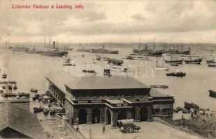 Colombo, Harbour, landing Jetty, steamships