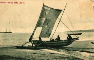 Ceylon folklore, native fishing boat
