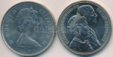 Nagy-Britannia 1981. 25P Cu-Ni Károly és Diana esküvője + 1997. 5Ł Cu-Ni Erzsébet és Fülöp-aranylakodalom T:2,BU Great Britain 1981. 25 New Pence Cu-Ni Wedding of Prince Charles and Lady Diana + 1997. 5 Pounds Cu-Ni Queen Elizabeth II and Prince Philip - Golden Wedding Anniversary C:XF,BU