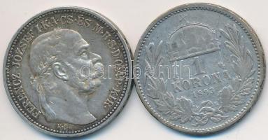 1893-1915. 1K Ag "Ferenc József" (2x) T:2-,3