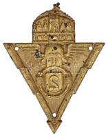 ~1939-1945. Ismeretlen gépkocsizó alakulatjelvény, préselt rézlemez, csúcsaiban felvarrásra szolgáló...