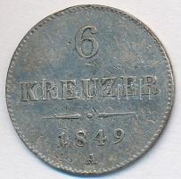 Ausztria 1849A 6kr Ag T:2- Austria 1849A 6 Kreuzer Ag C:VF