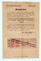 1920 Bp., A Budapesti Egyesített Városi Vasutak Forgalmi főosztálya által kiadott rendelet, mely a szegénysorsúak számára jegyek kiadását rendeli el