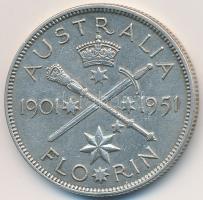 Ausztrália 1951. 1Fl Ag "VI. György" T:2-
Australia 1951. 1 Florin Ag "George VI"...