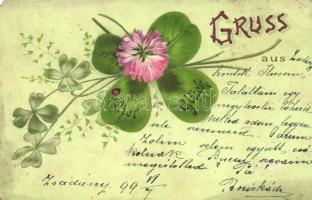 1899 Viel Glück! clover, litho (EM)