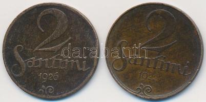 Lettország 1922-1926. 2S Br (2x) T:2,2- Latvia 1922-1926. 2 Santimi Br (2x) C:XF,VF