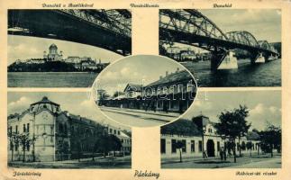 Párkány, Dunahíd, Bazilika, Vasútállomás, Járásbíróság, Rákóczi út / bridge, cathedral, railway station, court (EB)