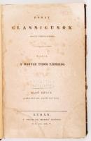 Kazinczy Ferenc: Sallustius. Romai classicusok magyar fordításban. Első kötet. Budán, 1836, A Magyar Kir. Egyetem betüivel. Kopottas, kissé szakadt félvászon kötésben.