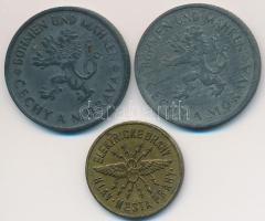 Német 3. Birodalom / Cseh-Morva Protektorátus 1941-1943. 1K (2x) + Csehszlovákia DN 20h "Elektr...