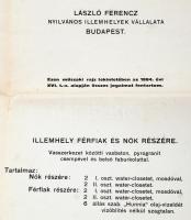 1913 Bp., László Ferenc Nyilvános Illemhelyek Vállalatának férfiak és nők számára készült illemhelye...