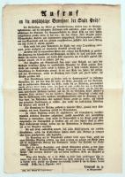 1857 Pest, A polgármester által kiadott felhívás a jótékonykodni kívánó lakosokhoz a szegények megse...