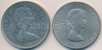 Nagy-Britannia 1965. 1C Sir Winston Churchill + 1981. 25P Cu-Ni Károly és Diana esküvője T:2 Great Britain 1965. 1 Commemorative Crown Sir Winston Churchill + 1981. 25 New Pence Cu-Ni Wedding of Prince Charles and Lady Diana C:XF