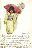 1899 Child in geisha costume, Kunstanstalt Wilhelm Boehme Berlin, S.O.26. Kinderpostkarten No. 7. litho (EM)