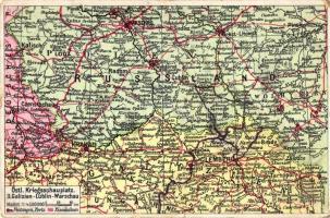 Russland, Kriegsschauplatz, Galizien-Lublin-Warschau, map (EK)