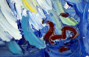 Szander Frigyes (1927-2000): Tihany. Olaj, vászon, jelzett, 60×80 cm