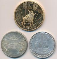 Hollandia 1993. "ECU" aranyozott fém multicolor emlékérem (40mm) + Lengyelország DN "...