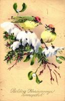 16 db régi üdvözlőlap, benne több litho és dombornyomott lap, vegyes minőségű / 16 old greeting card...