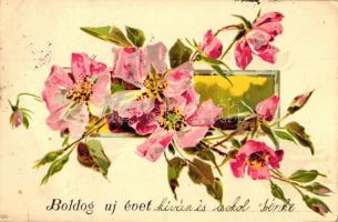 16 db régi üdvözlőlap, benne több litho és dombornyomott lap, vegyes minőségű / 16 old greeting card...