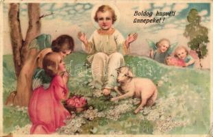 22 db főként RÉGI üdvözlőlap, benne több virág motívumú lap és litho lap, vegyes minőségű / 22 mainl...