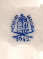 Herendi fedeles urna, kézzel festett, jelzett (koronás), hibátlan, teteje hiányzik, m:23 cm, d:18 cm