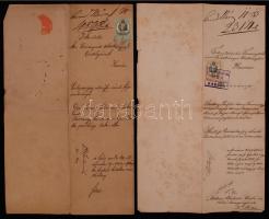cca 1854-1942 Vegyes okmány tétel(hiteles kiadvány, telekkönyvi hatósághoz levél, végzés, adóslevél,...