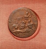 1954. "Dunai árvízvédelemért" kitűző, eredeti díszdobozban T:2