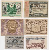 Ausztria 1919-1920. 6db klf városi szüksépénz T:vegyes (I is) Austria 1919-1920. 6pcs of mixed emergency notes C:mixed (UNC too)