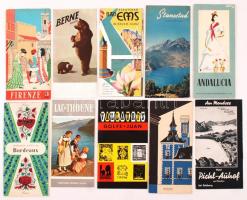 Vegyes nyomtatvány tétel, főként utazási prospektusokkal, térképpel