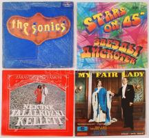 30 db különböző érdekes magyar és külföldi bakelitlemez (pl. V' Moto-Rock, Farida-R-GO, Kovács ...