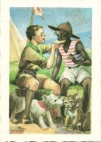 30 db MODERN használatlan cserkész motívumú képeslap, Márton L. reprint lapokkal / 30 modern unused ...