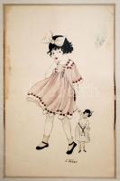 68 db érdekes képeslap üvegezett keretben, közte sok kézzel készített darabbal