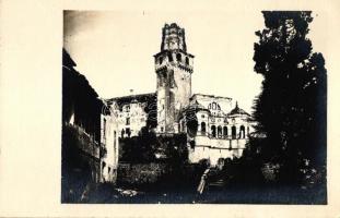 9 db eredeti fotólap az olasz hadszíntérről, elpusztult épületek, kihalt városképek / set of 9 origi...