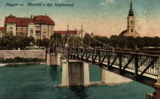 Nagyvárad, Körös híd, református templom / bridge, Calvinist church (fl)