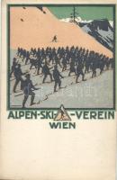 Alpen-Ski-Verein, Wien / Alpine ski club advertisement, artist signed