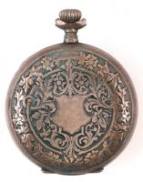 Ezüst (Ag.) fedeles zsebóra "Brauswetter János Szeged" felirattal, sérült, nem működik, br...