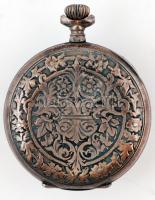 Ezüst (Ag.) fedeles zsebóra "Brauswetter János Szeged" felirattal, sérült, nem működik, br...