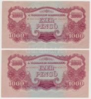 1944. 1000P "A Vörös Hadsereg Parancsnoksága" (2x) T:III,III- kis szakadás Adamo P48
