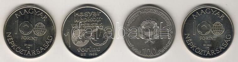 1982-88. "Labdarúgó VB" 100Ft 4db klf T:BU