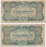 1944. 20P "A Vörös Hadsereg Parancsnoksága" (2xklf számozással) T:III,III-