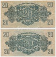 1944. 20P "A Vörös Hadsereg Parancsnoksága" (2xklf számozással) T:III,III-