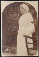 1915 Vöröskeresztes nővér az I. világháborúból, 7x11 cm /  1915 Red cross sister, World war I., 7x11 cm