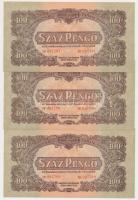 1944. 100P "A Vöröshadsereg Parancsnoksága" (3x) sorszámkövetők T:I- (hajtatlanok)