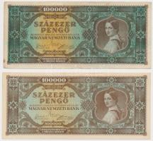 1945. 100.000P 2xklf színváltozat! T:I-,III